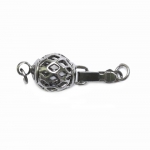 Spherical Box Clasp with Antique Pattern, 15 x 8mm 
