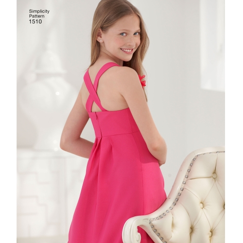 Tüdrukute ja pluss-mõõdus tüdrukute eriliste sündmuste kleit, Simplicity Pattern #1510 