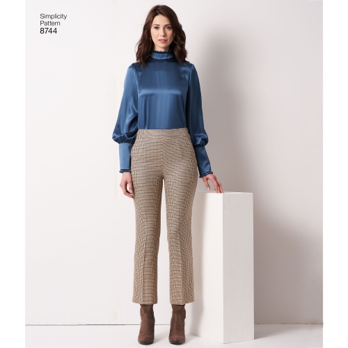 Naiste ja väikesekasvuliste Pluss-suuruses naistele Imeliselt-Istuvad püksid, Simplicity Pattern #8744 