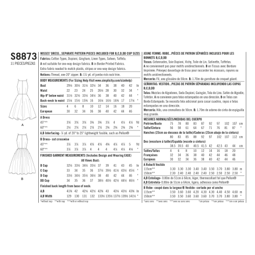 Naiste kleit Gertie Misses`ilt, Simplicity Pattern #S8873 