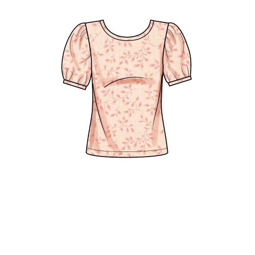 Выкройка S9273, верх из трикотажа, варианты рукавов, все размеры: XXS-XS-S-M-L-XL-XXL 