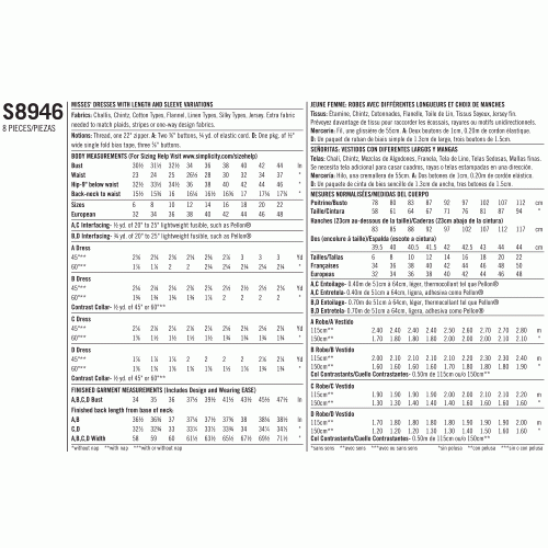 Naiste kleidid, Simplicity Pattern #S8946 
