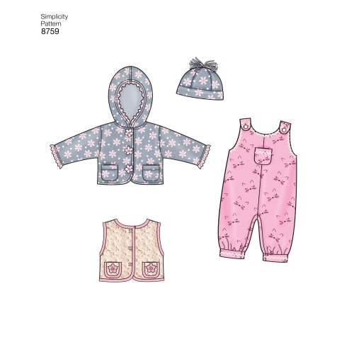 Beebide spordiriided, suurused: A (XXS-XS-S-M-L), Simplicity Pattern #8759 