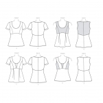 Выкройка: Misses` Pullover, Paneled Tops, Butterick B6458 