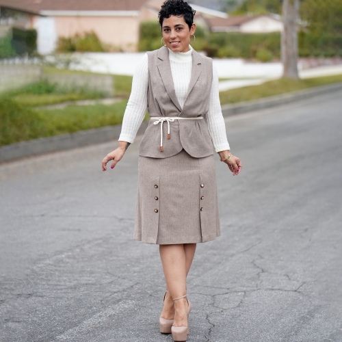 Naiste ja Petite-naiste topp, seelik, ja vest, Simplicity Pattern #S8959 