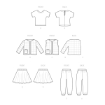 Simplicity lõikekomplekt S9485 Toddlers` Knit Top, Jacket, Vest, Skirt and Pants 