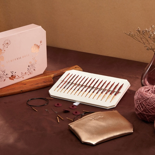 Vahetatavate otsikutega ringvarraste komplekt Symfonie Rose, KnitPro 20718 