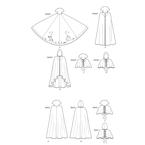 Misses` Cape with Tie Costumes, Sizes: S-M-L, Simplicity Pattern #S9008 