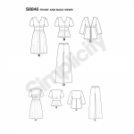 Naiste kleit, topp püksid ja jakk, Simplicity Pattern #S8846 
