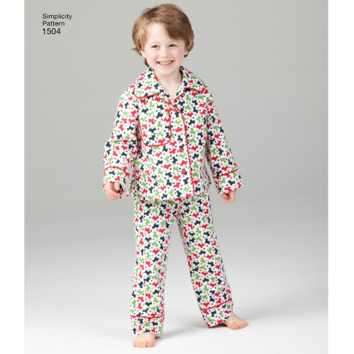Laste, teismeliste ja täiskasvanute salongiriided, suurused: A (XS - L / XS - XL), Simplicity Pattern #1504 