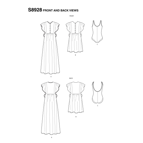 Naiste ujumisriided ja kaftanid by Cynthia Rowley, Simplicity Pattern #S8928 