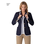 Women`s Unlined Jacket with Collar and Finishing Variations, Simplicity Pattern #1421 