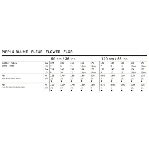 Pipi ja Lilletüdruk, Kasv 122-170 cm / Pippi & Flowergirl / Burda 2772 