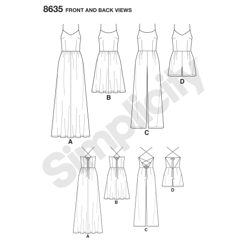 Naiste kleit ja kombinesoon, Simplicity Pattern #8635 