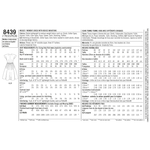 Kleit pihavariatsioonidega, Simplicity Pattern # 8439 