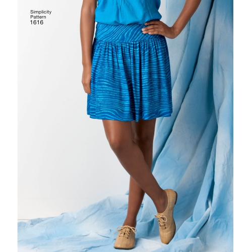 Naiste trikoo või kootud materjalist seelikud, Simplicity Pattern #1616 