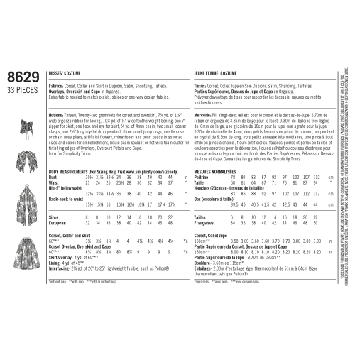 Naiste kostüüm, Simplicity Pattern #8629 