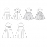 Выкройка: Children`s, sizes: Girls` Dresses with Optional Heart Cutout, Butterick B6445 