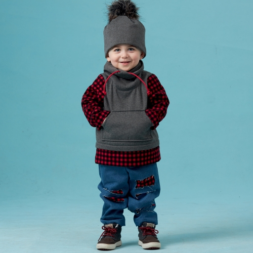Mudilaste ja laste püksid, trikootopp ja müts, Simplicity Pattern #S8997 