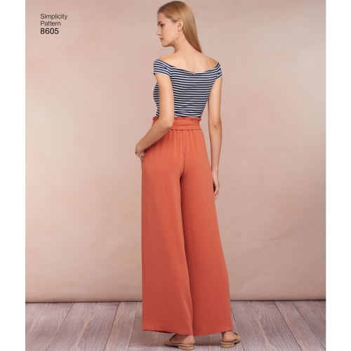 Naiste seelik ja püksid, suurused: A (XS-S-M-L-XL), Simplicity Pattern # 8605 