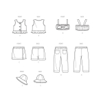 Simplicity lõikekomplekt S9797 TODDLERS` TOPS, SKORT, PANTS AND HAT IN THREE SIZES, SS9797A 