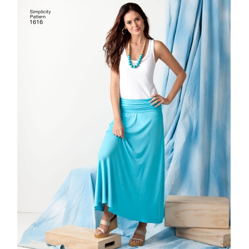 Naiste trikoo või kootud materjalist seelikud, Simplicity Pattern #1616 