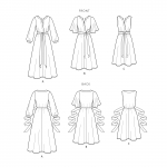 Naiste kleit lehviga ees kolmes pikkuses, Simplicity Pattern #S9041 