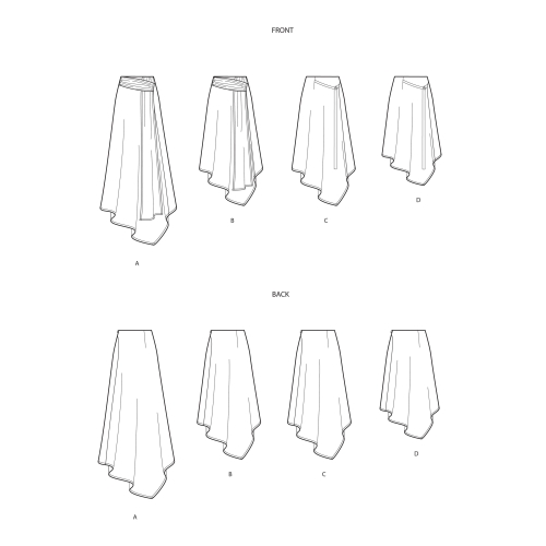 Naiste asümmeetrilised seelikud, Simplicity Pattern #S9016 