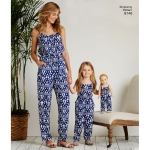 Matching outfits for Women`s, Child and 18` Doll, Sizes: A (3 - 8 /XS-XL), Simplicity Pattern #8146 