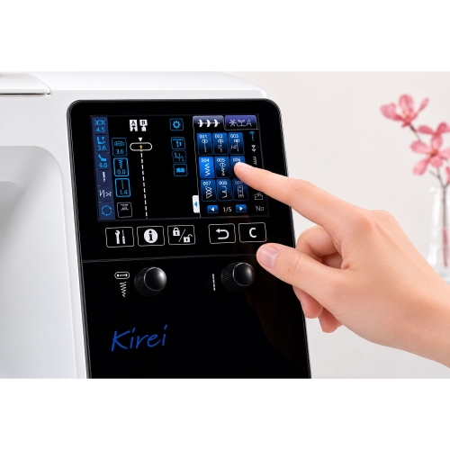 Sewing machine Juki HZL-NX7 Setting the needle position, stitch length, and width on the screen