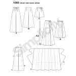 Naiste laia säärega püksid, shortsidid ja seelikud 2 pikkuses, suurused: P5 (12-14-16-18-20), Simplicity Pattern #1069 