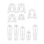 Simplicity Sewing Pattern S9455 Misses`, Men`s and Children`s Knit Pants and Top 