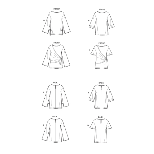 Naiste ja Petite-naiste drapeeritud pluus, Simplicity Pattern #S8986 