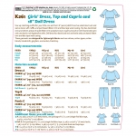 Выкройка: Girl`s Dress, Top, Capris and 45 cm (18` inch) Doll Dress, Kwik Sew K0261 