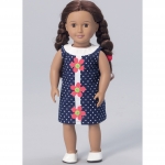 Girls` Banded, Appliqu&eacute;d Dress, Top and Capris, with Dress for 18` Doll, Kwik Sew K0221 