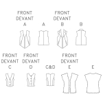 Выкройка: Misses` Vests in Five Styles, Butterick B6745 