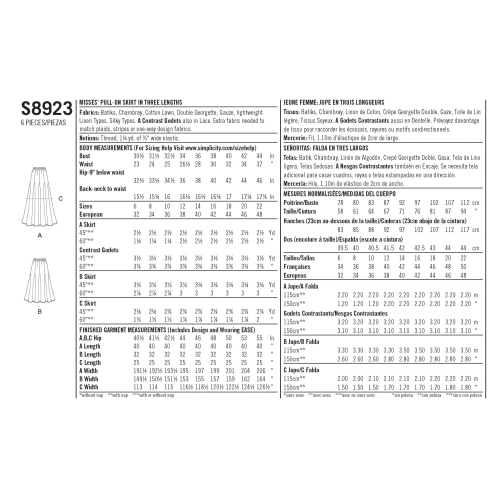 Naiste seelikud, Simplicity Pattern #S8923 