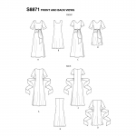 Naiste ja väikesekasvuliste Petite-naiste hõlmiklehviga kleit, Simplicity Pattern #S8871 