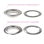 Плоские люверсы из латуни, люверсы с шайбой, отверстие ø 14 мм 