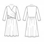 Выкройка: Misses` Ruched, Surplice Dress, Butterick B6411 