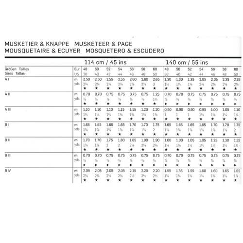 Musketär, Suurustele (Eur Sizes) 48-60 / Musketeer & Page / Burda 7976 