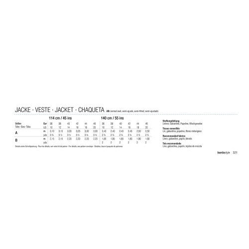 Jakid Nr.36-46, Burda Style Nr.6437 