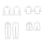 Швейные выкройки Simplicity S9337 Unisex Knits Only Tops, Pants and Shorts, A (XS-S-M-L-XL) 