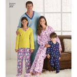 Women`s/Men/Child Sleepwear, Sizes: A (XS-L / XS-XL), Simplicity Pattern #3935 