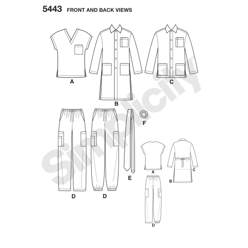Naiste ja meeste pluss-suurustele riietus, Simplicity Pattern #5443 