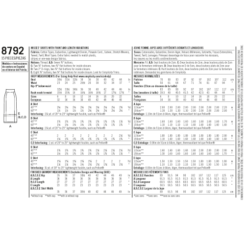 Naiste seelikud, Simplicity Pattern #8792 