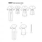Naiste kombinesoon, kleidid, ja vöö, Simplicity Pattern #S8907 