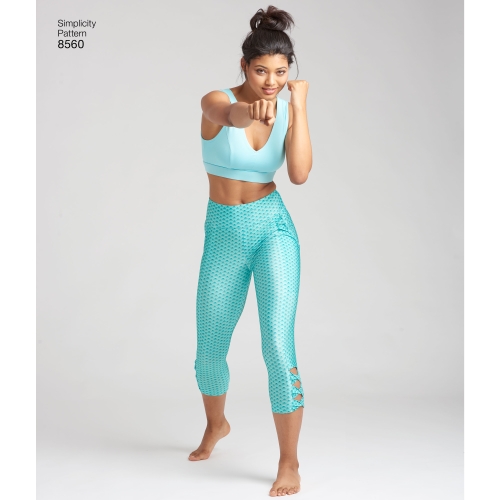 Naiste trikoo-spordirinnahoidjad, suurused: A (30A-44G), Simplicity Pattern # 8560 