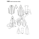Naiste, meeste ja teismeliste kostüümid, suurused: A (XS-S-M-L-XL), Simplicity Pattern #1582 