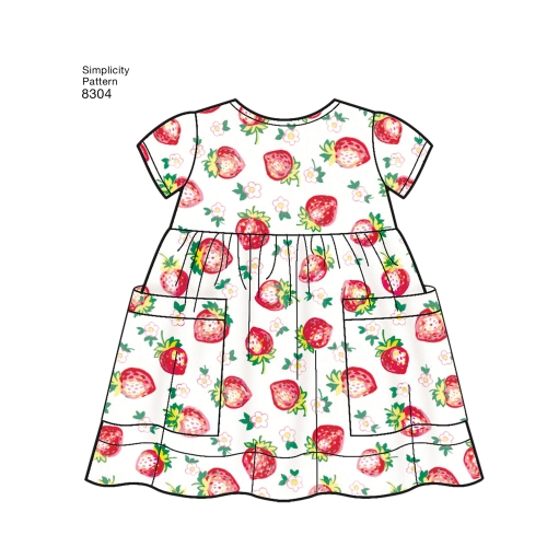 Väikelaste, retuusid, toppkleit, pudipõlled ja juuksepael kolmes suurused: S(17`) M(18“) L(19`), suurused: A (XXS-XS-S-M-L), Simplicity Pattern #8304 